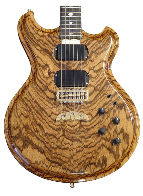 Skylark guitar in Flatsawn Zebrawood