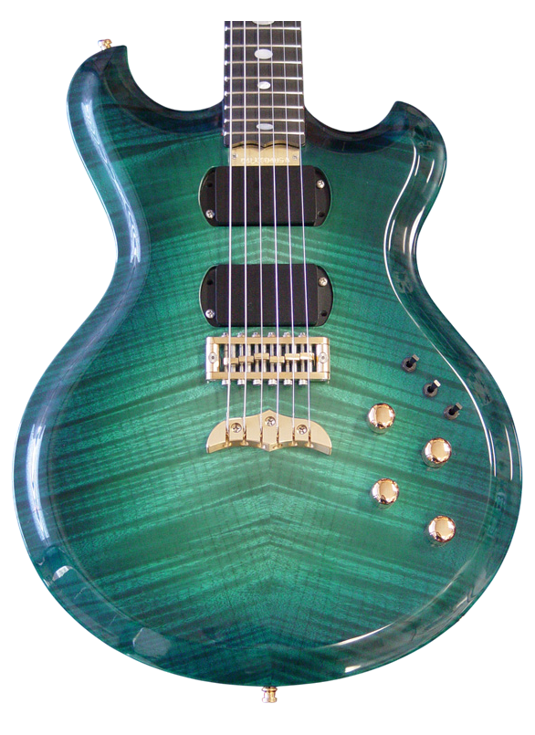 Skylark guitar in Tealburst