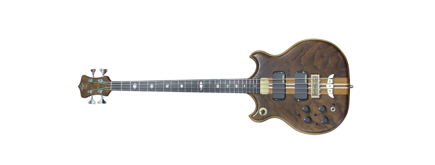 Left-handed Brown Bass in Walnut