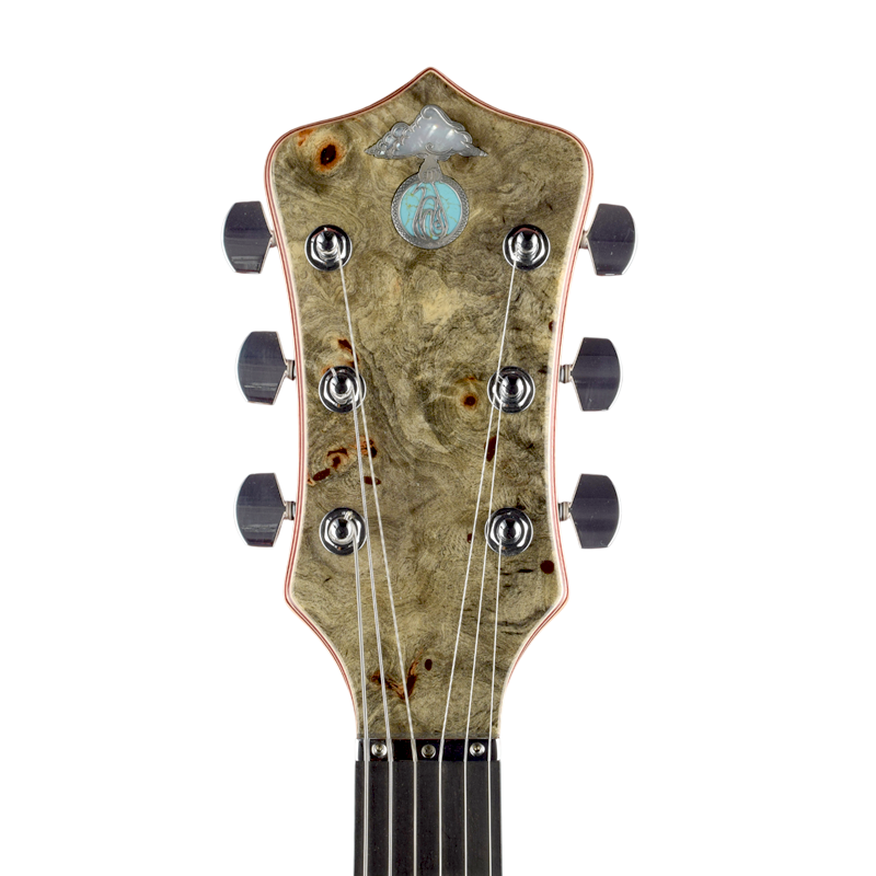 Crown with bevel shape guitar headstock