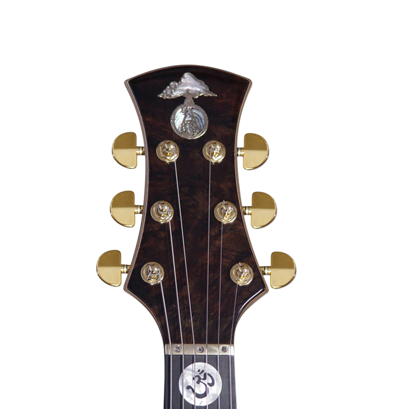 Fan with bevel shape guitar headstock